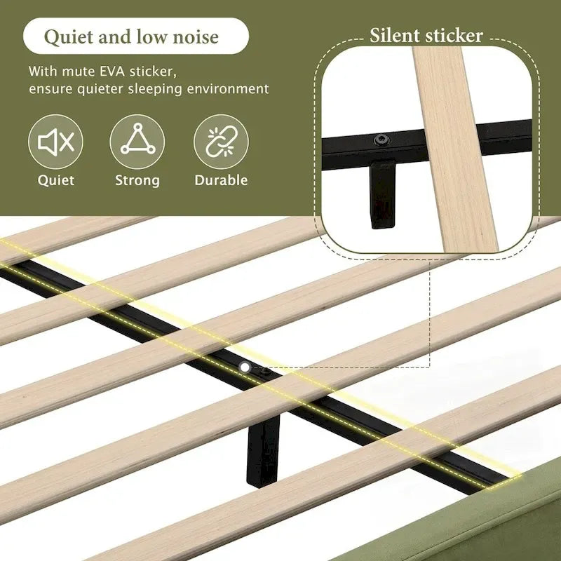 King Size Velvet Bed Frames Upholstered Platform Bed