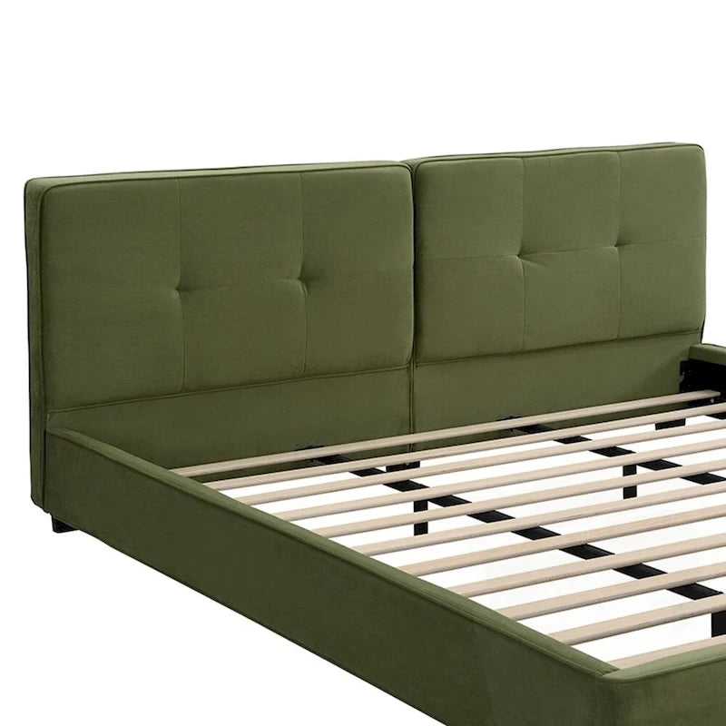 King Size Velvet Bed Frames Upholstered Platform Bed