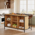 Kitchen Island with 6 Cube Storage for Kitchen Dining Room