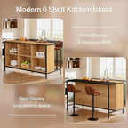 Kitchen Island with 6 Cube Storage for Kitchen Dining Room