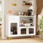 Sideboard Buffet Cabinets with Acrylic Door, Kitchen Storage Cabinets, Wood Coffee Bar Tables