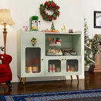 Sideboard Buffet Cabinets with Acrylic Door, Kitchen Storage Cabinets, Wood Coffee Bar Tables
