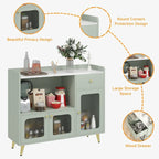 Sideboard Buffet Cabinets with Acrylic Door, Kitchen Storage Cabinets, Wood Coffee Bar Tables