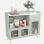 Sideboard Buffet Cabinets with Acrylic Door, Kitchen Storage Cabinets, Wood Coffee Bar Tables