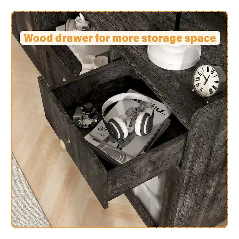 Sideboard Buffet Cabinets with Acrylic Door, Kitchen Storage Cabinets, Wood Coffee Bar Tables