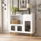 Sideboard Buffet Cabinets with Acrylic Door, Kitchen Storage Cabinets, Wood Coffee Bar Tables