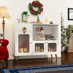 Sideboard Buffet Cabinets with Acrylic Door, Kitchen Storage Cabinets, Wood Coffee Bar Tables