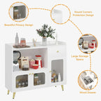 Sideboard Buffet Cabinets with Acrylic Door, Kitchen Storage Cabinets, Wood Coffee Bar Tables