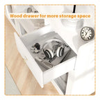 Sideboard Buffet Cabinets with Acrylic Door, Kitchen Storage Cabinets, Wood Coffee Bar Tables