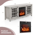 Costway 58 Inches Fireplace TV Stand for TVs up to 65 Inches with - 58 x 16 x 25