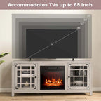 Costway 58 Inches Fireplace TV Stand for TVs up to 65 Inches with - 58 x 16 x 25