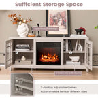 Costway 58 Inches Fireplace TV Stand for TVs up to 65 Inches with - 58 x 16 x 25