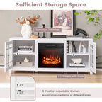 Costway 58 Inches Fireplace TV Stand for TVs up to 65 Inches with - 58 x 16 x 25