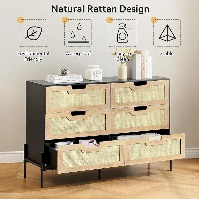 Natural Rattan Dresser