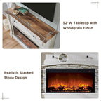 Farmhouse Fireplace TV Stand with Mantel, Tall Entertainment Center