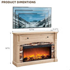 Farmhouse Fireplace TV Stand with Mantel, Tall Entertainment Center