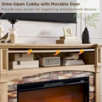 Farmhouse Fireplace TV Stand with Mantel, Tall Entertainment Center