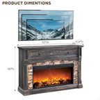 Farmhouse Fireplace TV Stand with Mantel, Tall Entertainment Center