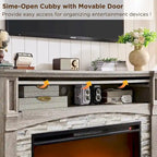 Farmhouse Fireplace TV Stand with Mantel, Tall Entertainment Center