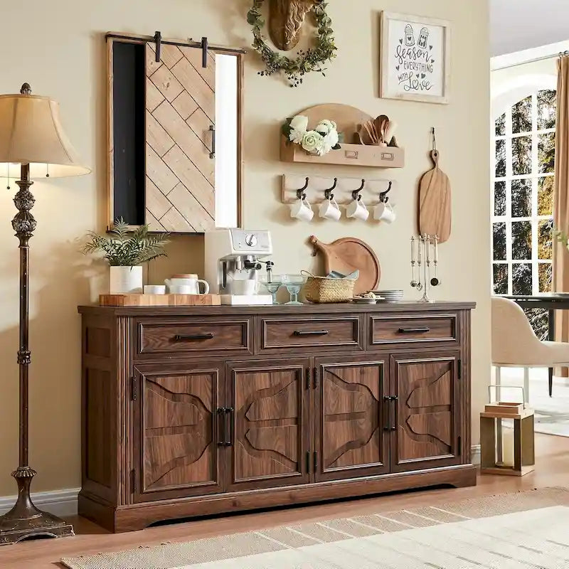 Farmhouse Buffet Sideboard Cabinet,Coffee Bar Wine Bar for Dining Room - N/A