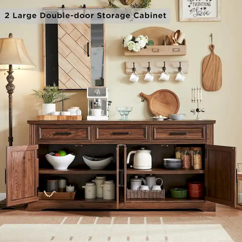 Farmhouse Buffet Sideboard Cabinet,Coffee Bar Wine Bar for Dining Room - N/A