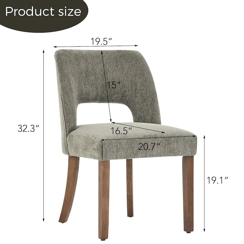 Upholstered Back Side Dining Chair Set of 2