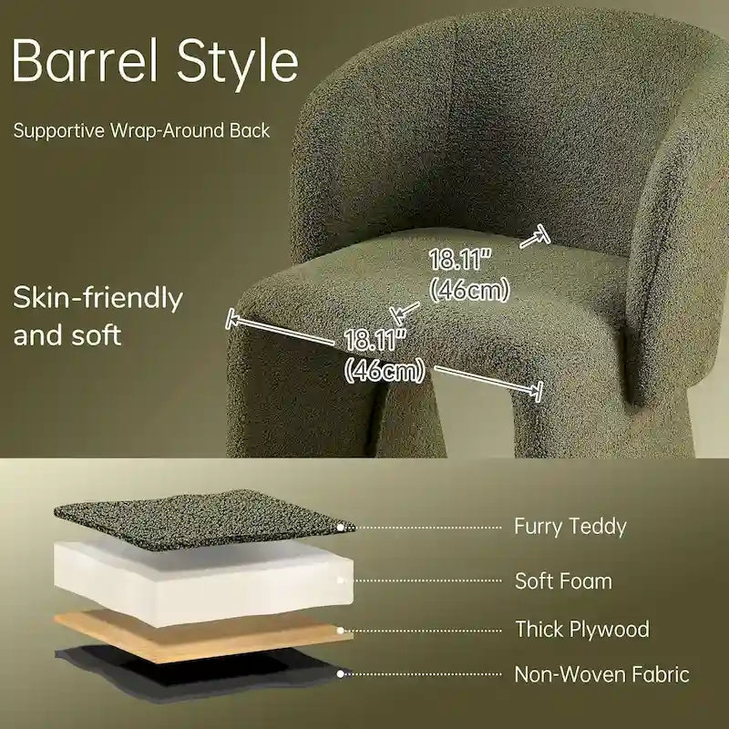 Howtai Barrel Dining Sofa Chairs Upholstered-Fully Wrapped