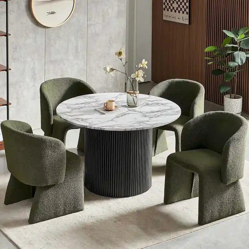 Howtai Barrel Dining Sofa Chairs Upholstered-Fully Wrapped