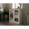 Palace Imports 100% Solid Wood 32 Bathroom Cabinet with Clear Glass Doors and Adjustable Shelves