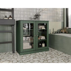 Palace Imports 100% Solid Wood 32 Bathroom Cabinet with Clear Glass Doors and Adjustable Shelves