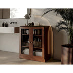 Palace Imports 100% Solid Wood 32 Bathroom Cabinet with Clear Glass Doors and Adjustable Shelves