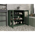 Palace Imports 100% Solid Wood 32 Bathroom Cabinet with Clear Glass Doors and Adjustable Shelves