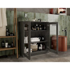 Palace Imports 100% Solid Wood 32 Bathroom Cabinet with Clear Glass Doors and Adjustable Shelves