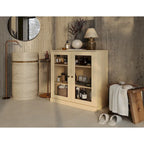 Palace Imports 100% Solid Wood 32 Bathroom Cabinet with Clear Glass Doors and Adjustable Shelves