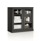 Palace Imports 100% Solid Wood 32 Bathroom Cabinet with Clear Glass Doors and Adjustable Shelves