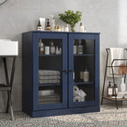 Palace Imports 100% Solid Wood 32 Bathroom Cabinet with Clear Glass Doors and Adjustable Shelves