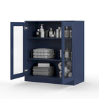 Palace Imports 100% Solid Wood 32 Bathroom Cabinet with Clear Glass Doors and Adjustable Shelves
