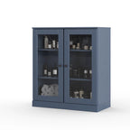 Palace Imports 100% Solid Wood 32 Bathroom Cabinet with Clear Glass Doors and Adjustable Shelves