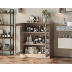Palace Imports 100% Solid Wood 32 Bathroom Cabinet with Clear Glass Doors and Adjustable Shelves