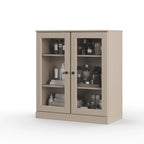Palace Imports 100% Solid Wood 32 Bathroom Cabinet with Clear Glass Doors and Adjustable Shelves