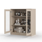 Palace Imports 100% Solid Wood 32 Bathroom Cabinet with Clear Glass Doors and Adjustable Shelves