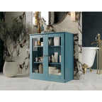 Palace Imports 100% Solid Wood 32 Bathroom Cabinet with Clear Glass Doors and Adjustable Shelves