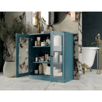 Palace Imports 100% Solid Wood 32 Bathroom Cabinet with Clear Glass Doors and Adjustable Shelves