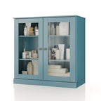 Palace Imports 100% Solid Wood 32 Bathroom Cabinet with Clear Glass Doors and Adjustable Shelves