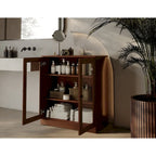 Palace Imports 100% Solid Wood 32 Bathroom Cabinet with Clear Glass Doors and Adjustable Shelves
