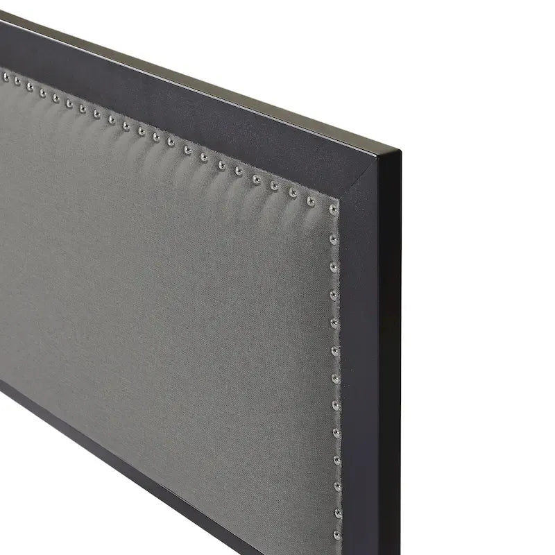 VECELO Bed Frame with Upholstered Linen Headboard and Footboard, Heavy-Duty Platform with Strong Metal Slats