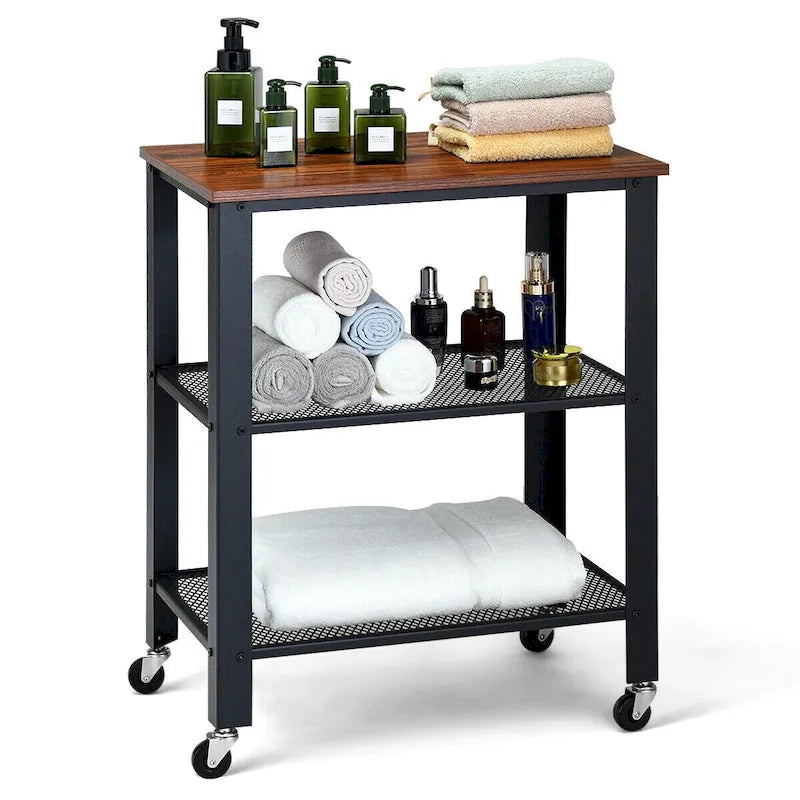 Gymax Industrial Serving Cart Kitchen Utility Cart