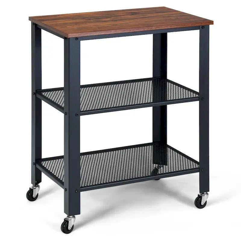 Gymax Industrial Serving Cart Kitchen Utility Cart