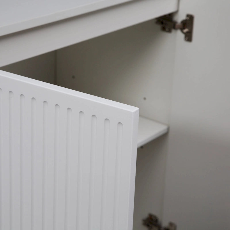 Buffet Cabinet with Fluted Decorative Doors, Wood Sideboard Cabinet with Metal Handles, Storage Cabinet with Adjustable Shelves