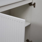 Buffet Cabinet with Fluted Decorative Doors, Wood Sideboard Cabinet with Metal Handles, Storage Cabinet with Adjustable Shelves